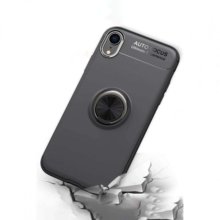 Newface iPhone XR Kılıf Range Yüzüklü Silikon