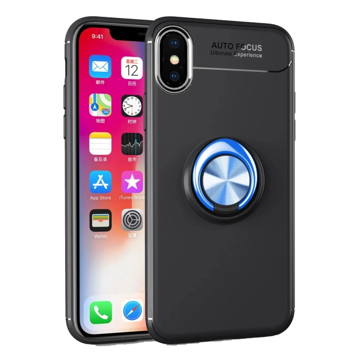 Newface iPhone XS Kılıf Range Yüzüklü Silikon