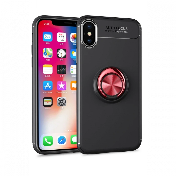 Newface iPhone XS Kılıf Range Yüzüklü Silikon