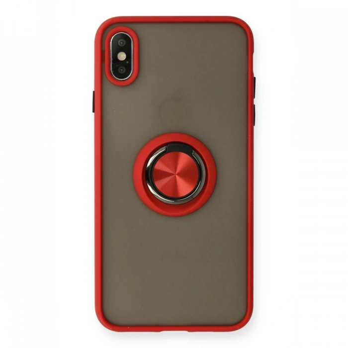 Newface iPhone XS Max Kılıf Montreal Yüzüklü Silikon Kapak
