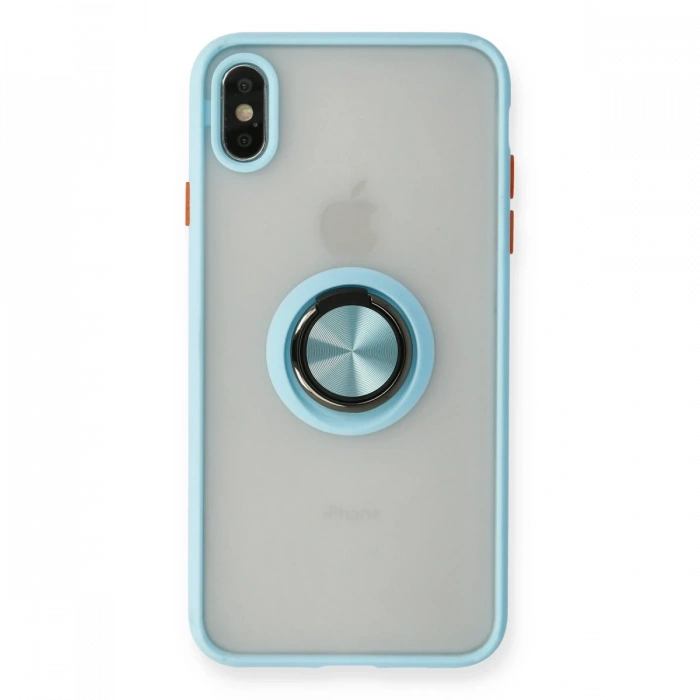 Newface iPhone XS Max Kılıf Montreal Yüzüklü Silikon Kapak
