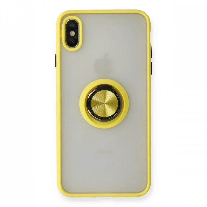 Newface iPhone XS Max Kılıf Montreal Yüzüklü Silikon Kapak