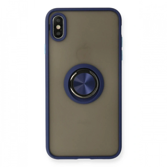 Newface iPhone XS Max Kılıf Montreal Yüzüklü Silikon Kapak