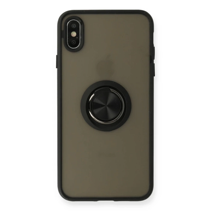 Newface iPhone XS Max Kılıf Montreal Yüzüklü Silikon Kapak