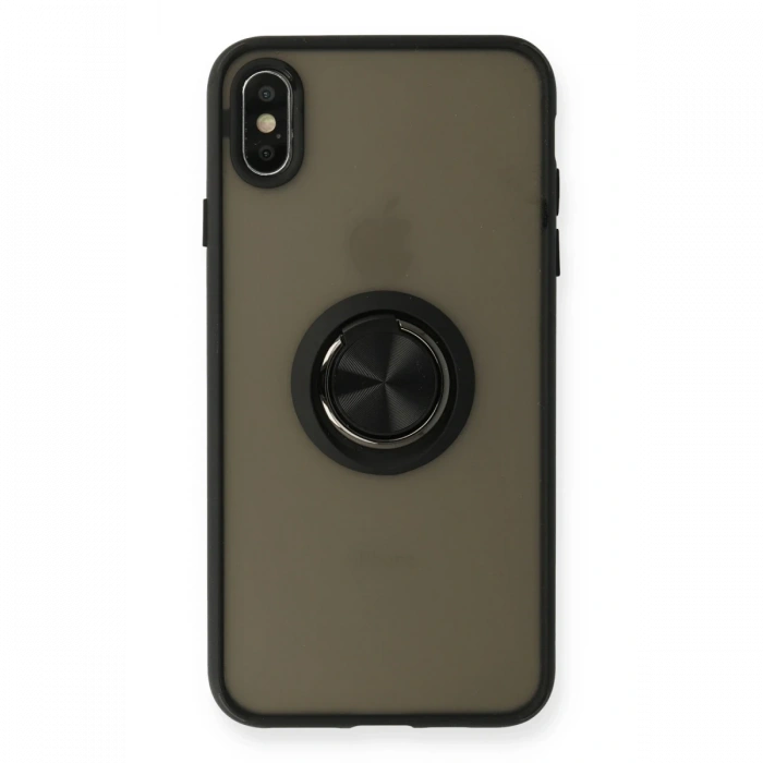 Newface iPhone XS Max Kılıf Montreal Yüzüklü Silikon Kapak