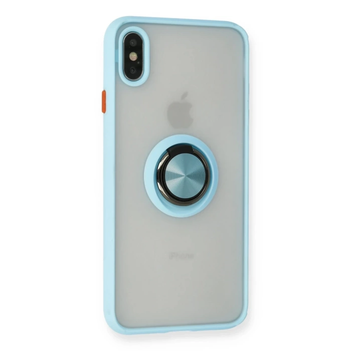 Newface iPhone XS Max Kılıf Montreal Yüzüklü Silikon Kapak