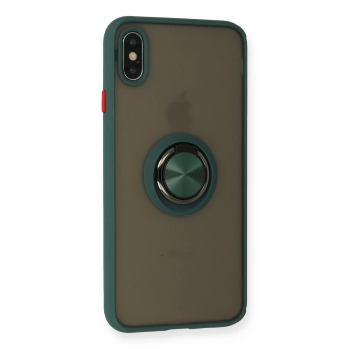 Newface iPhone XS Max Kılıf Montreal Yüzüklü Silikon Kapak