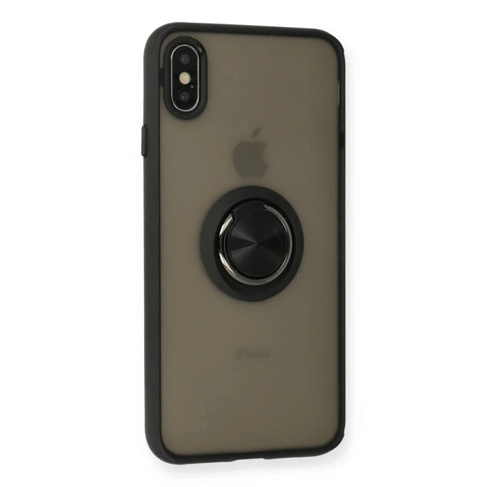 Newface iPhone XS Max Kılıf Montreal Yüzüklü Silikon Kapak