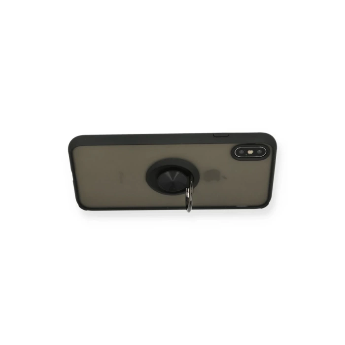 Newface iPhone XS Max Kılıf Montreal Yüzüklü Silikon Kapak