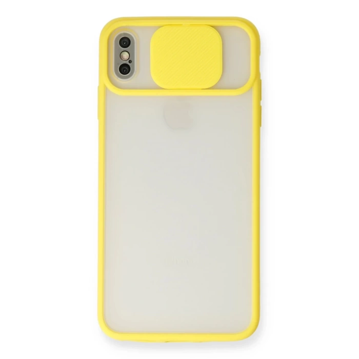 Newface iPhone XS Max Kılıf Palm Buzlu Kamera Sürgülü Silikon