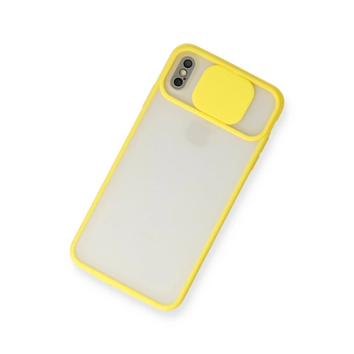 Newface iPhone XS Max Kılıf Palm Buzlu Kamera Sürgülü Silikon