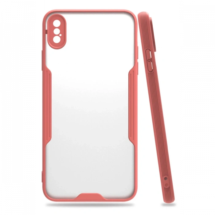 Newface iPhone XS Max Kılıf Platin Silikon - Pembe