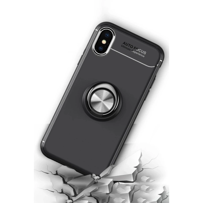 Newface iPhone XS Max Kılıf Range Yüzüklü Silikon