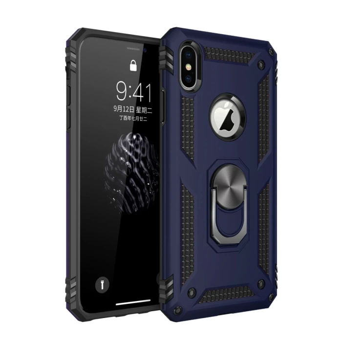 Newface iPhone XS Max Kılıf Sofya Yüzüklü Silikon Kapak