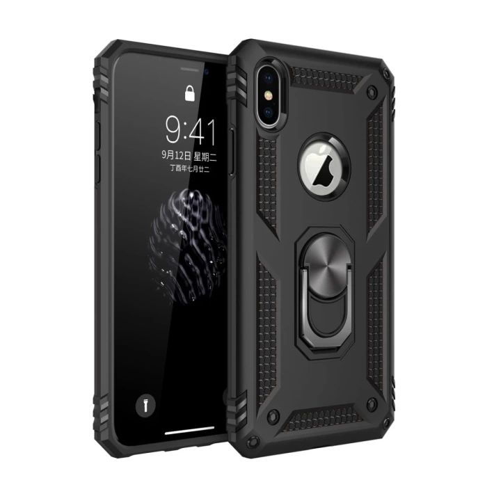 Newface iPhone XS Max Kılıf Sofya Yüzüklü Silikon Kapak