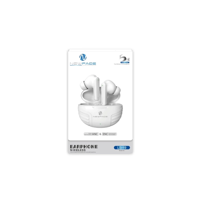 Newface LS-19 Aktif Gürültü Engelleyici Özellikli Bluetooth 5.4 Kablosuz Airpods Kulaklık - Krem