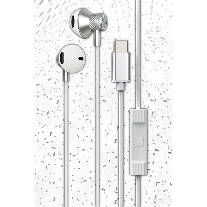 Newface LS-730 1.2M iPhone 15 Serisi ile Uyumlu Type-C Kablolu Kulaklık - Gri