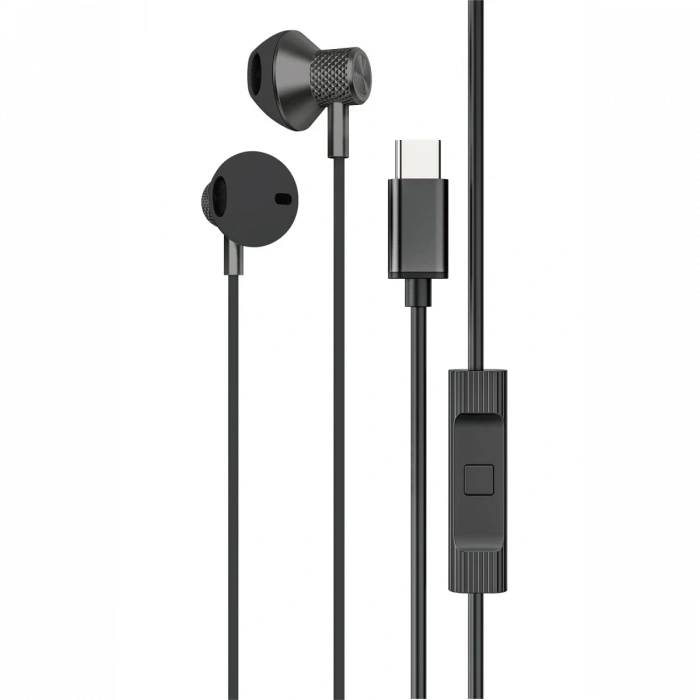 Newface LS-730 1.2M iPhone 15 Serisi ile Uyumlu Type-C Kablolu Kulaklık - Siyah