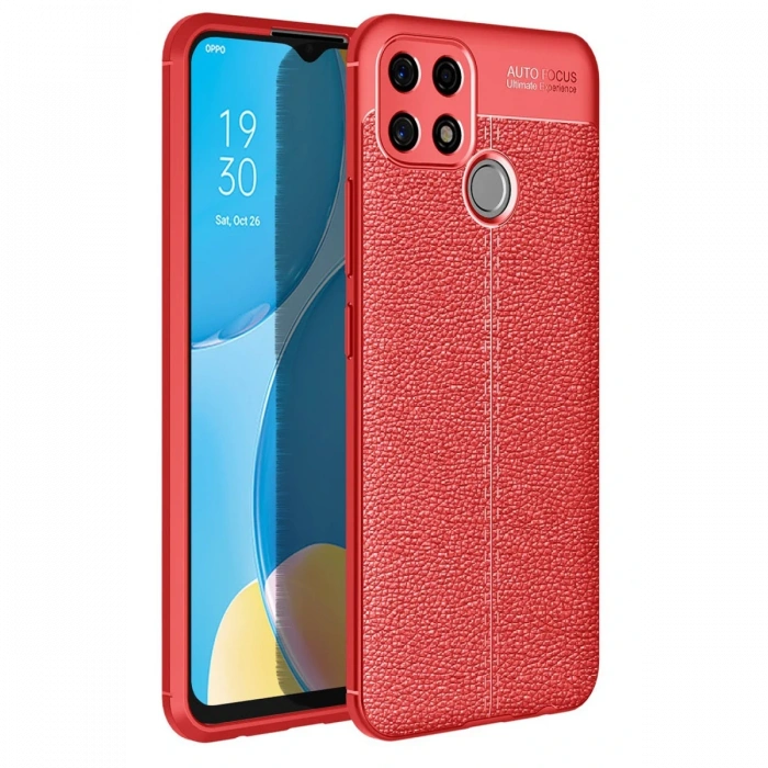 Oppo A15 Kılıf Auto Focus Kapak - Kırmızı