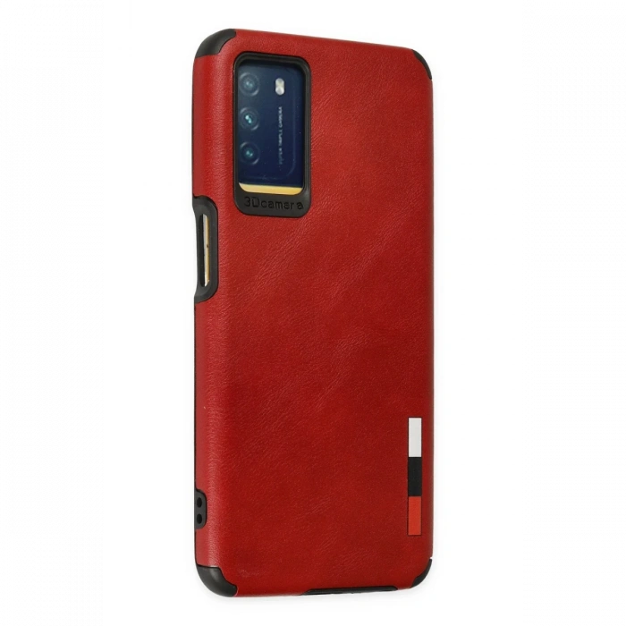 Newface Oppo A16 Kılıf Loop Deri Silikon - Kırmızı