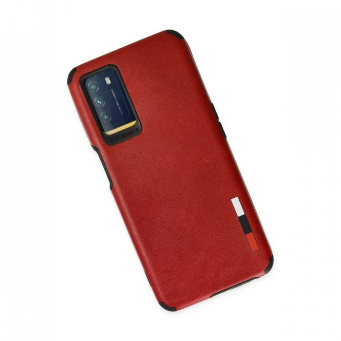 Newface Oppo A16 Kılıf Loop Deri Silikon - Kırmızı