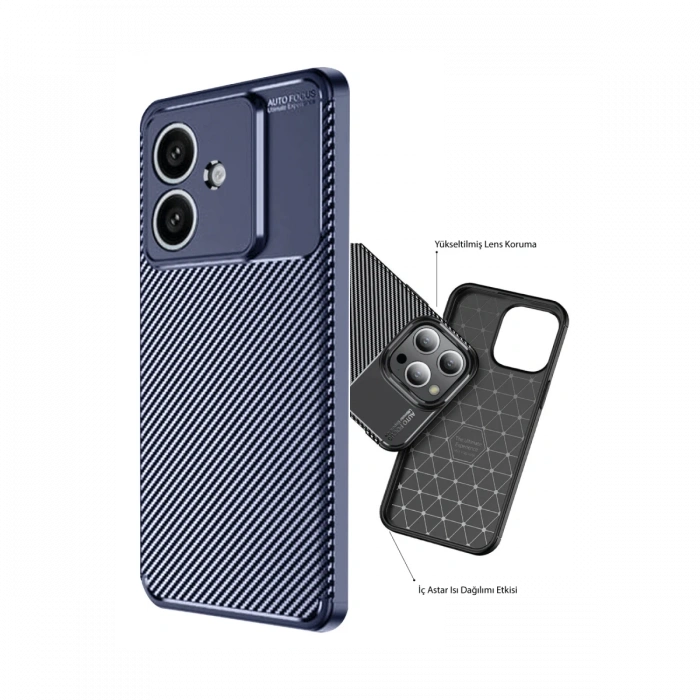 Newface Oppo A3 Kılıf Auto Focus Karbon Kapak