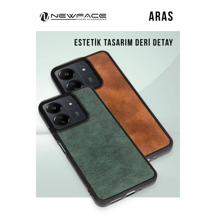 Newface Oppo A38 Kılıf Aras Deri Kapak - Kırmızı