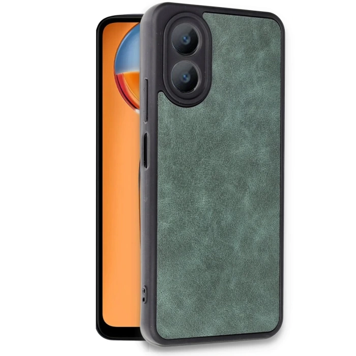Newface Oppo A38 Kılıf Aras Deri Kapak - Koyu Yeşil