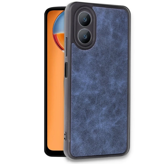 Newface Oppo A38 Kılıf Aras Deri Kapak - Lacivert