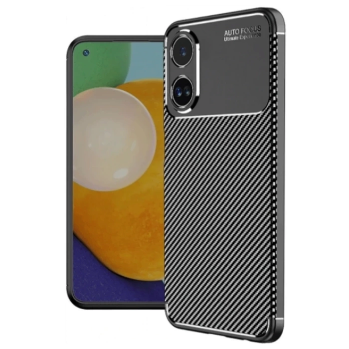 Newface Oppo A38 Kılıf Auto Focus Karbon Kapak - Siyah