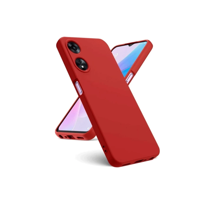 Newface Oppo A38 Kılıf First Silikon - Kırmızı