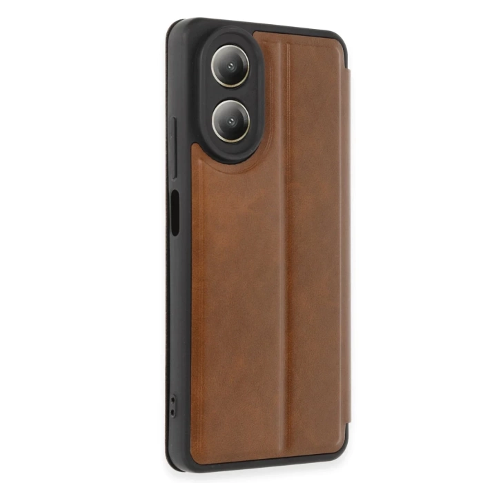 Newface Oppo A38 Kılıf Flip Cover - Taba
