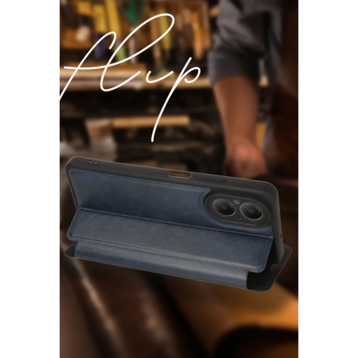 Newface Oppo A38 Kılıf Flip Cover - Taba