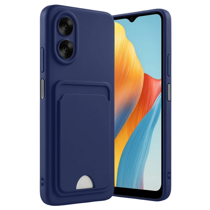 Newface Oppo A38 Kılıf Kelvin Kartvizitli Silikon - Lacivert