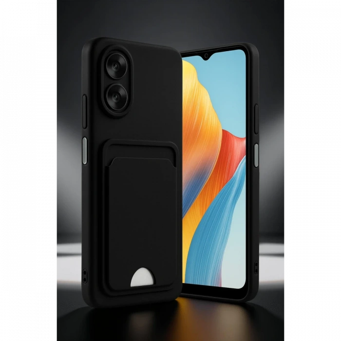 Newface Oppo A38 Kılıf Kelvin Kartvizitli Silikon - Siyah