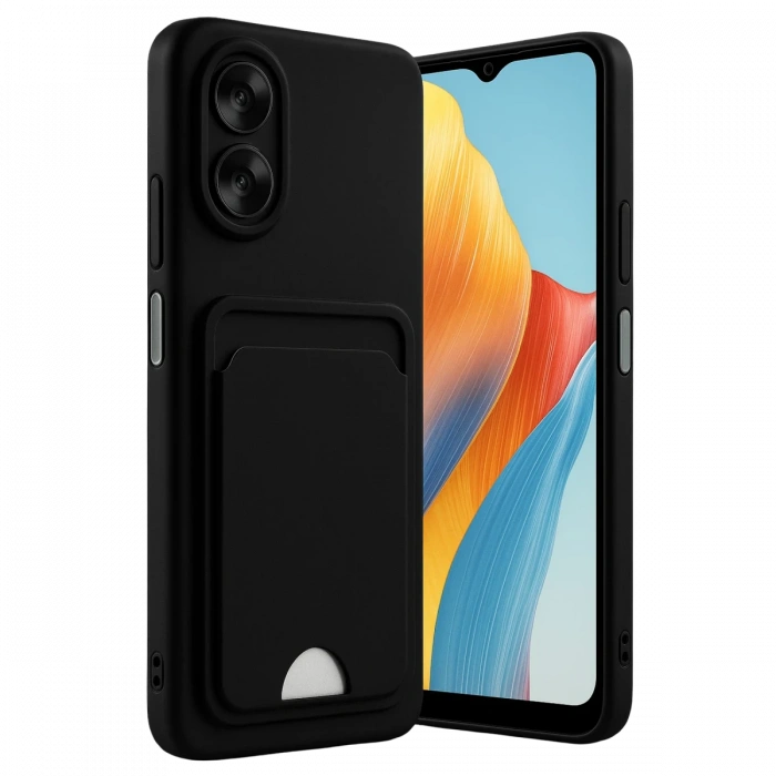 Newface Oppo A38 Kılıf Kelvin Kartvizitli Silikon - Siyah