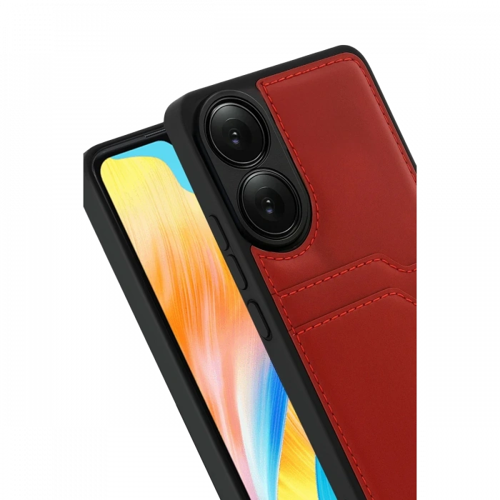 Oppo A38 Sara Kartvizitli Deri Kılıf