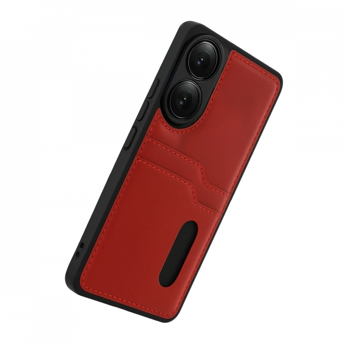 Oppo A38 Sara Kartvizitli Deri Kılıf