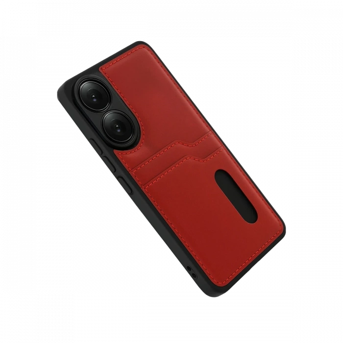 Oppo A38 Sara Kartvizitli Deri Kılıf