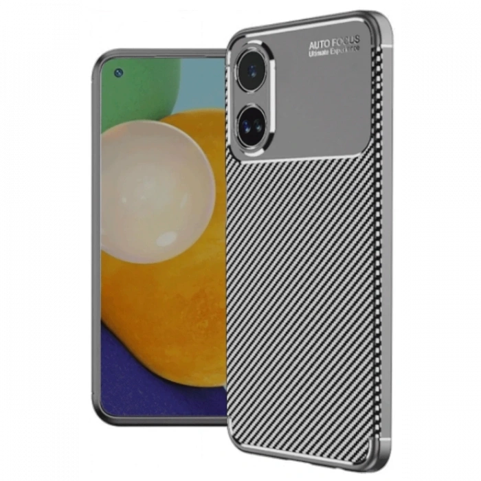 Oppo A60 Kılıf Auto Focus Karbon Kapak - Gri