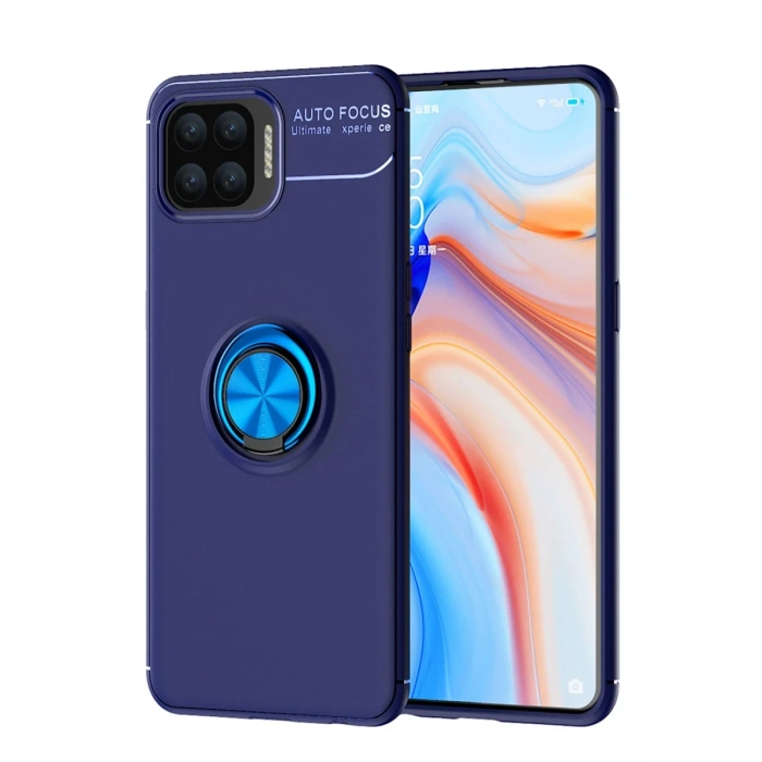 Oppo A73 Kılıf Range Yüzüklü Silikon - Mavi