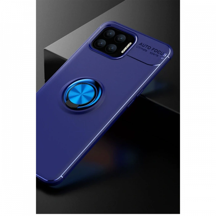 Oppo A73 Kılıf Range Yüzüklü Silikon - Mavi