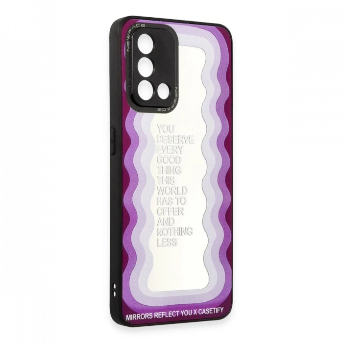 Newface Oppo A74 4G Kılıf Mirror Desenli Kapak - Mirror - 4
