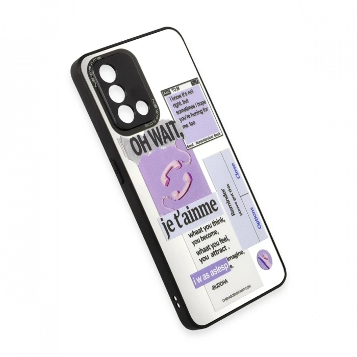 Newface Oppo A74 4G Kılıf Mirror Desenli Kapak - Mirror - 4