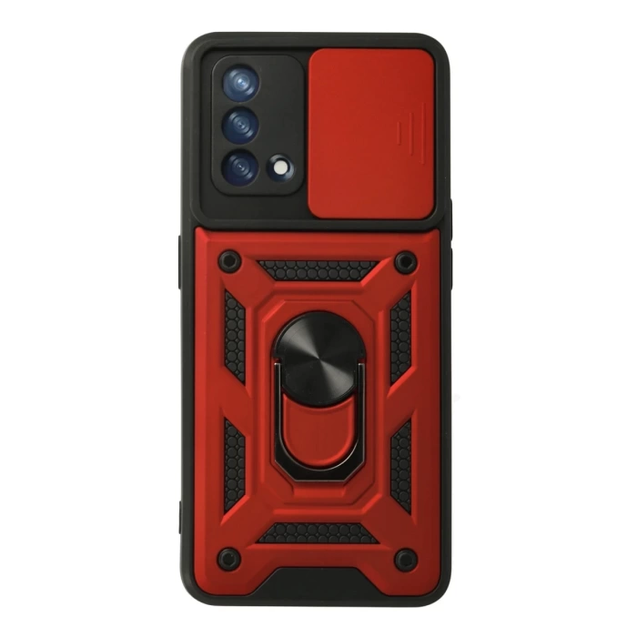 Newface Oppo A74 4G Kılıf Pars Lens Yüzüklü Silikon
