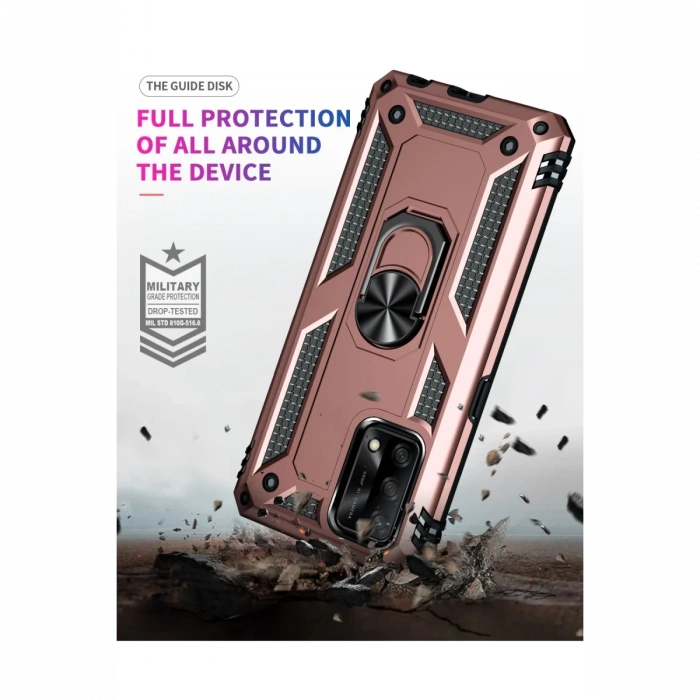 Newface Oppo A74 4G Kılıf Sofya Yüzüklü Silikon Kapak - Rose