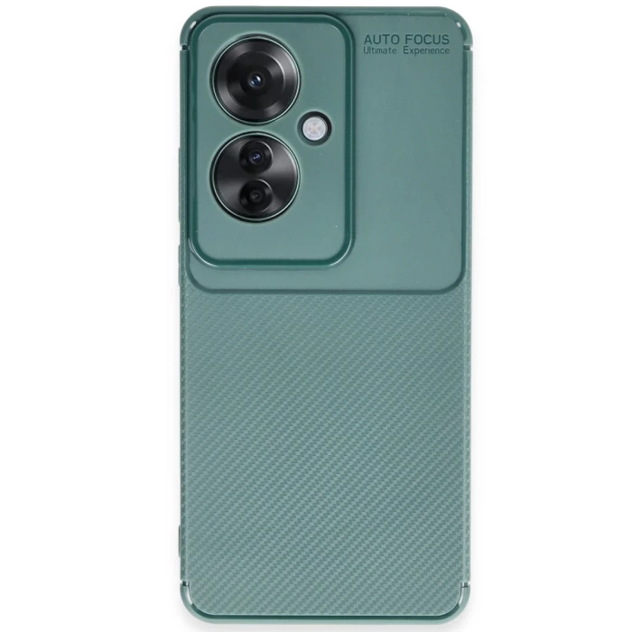 Newface Oppo Reno 11F Kılıf Auto Focus Karbon Kapak - Koyu Yeşil
