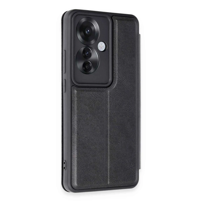 Newface Oppo Reno 11F Kılıf Flip Cover - Siyah