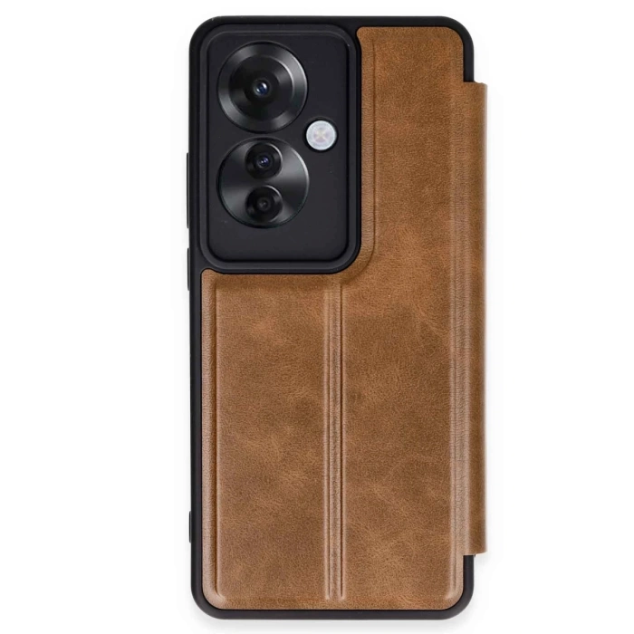 Newface Oppo Reno 11F Kılıf Flip Cover - Taba