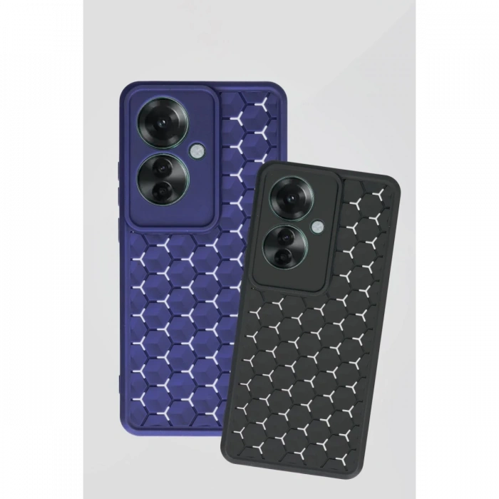 Newface Oppo Reno 11F Kılıf Petek Silikon Kapak - Koyu Yeşil